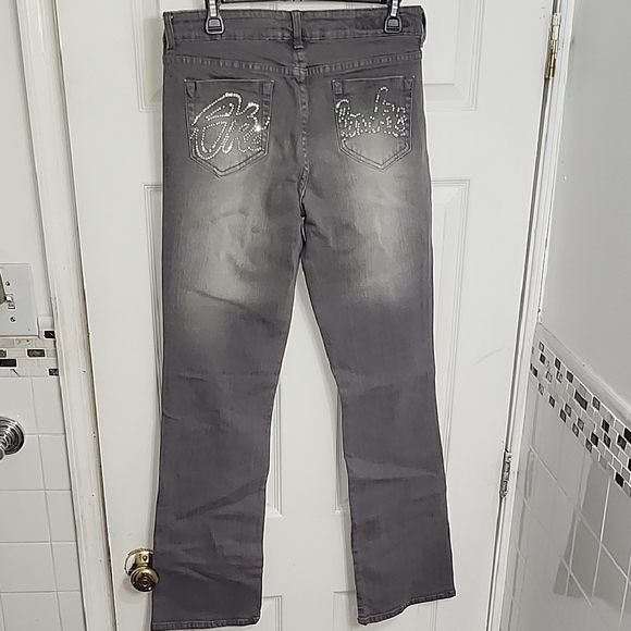 Akademiks Women’s Gray Skinny Jeans Size 32 – Rhinestone Back Pockets Pre-Owned - Picture 3 of 8